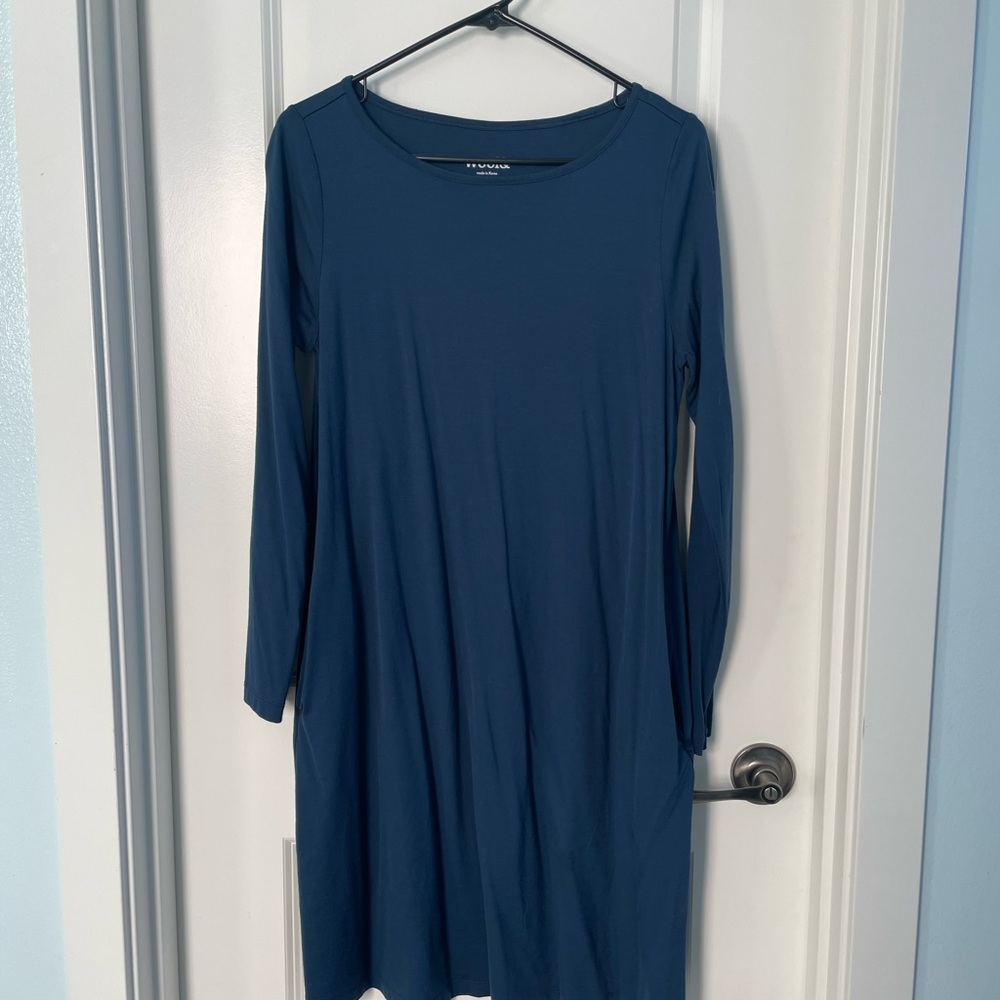 Wool& Rowena Swing Dress, Marine Blue LONG